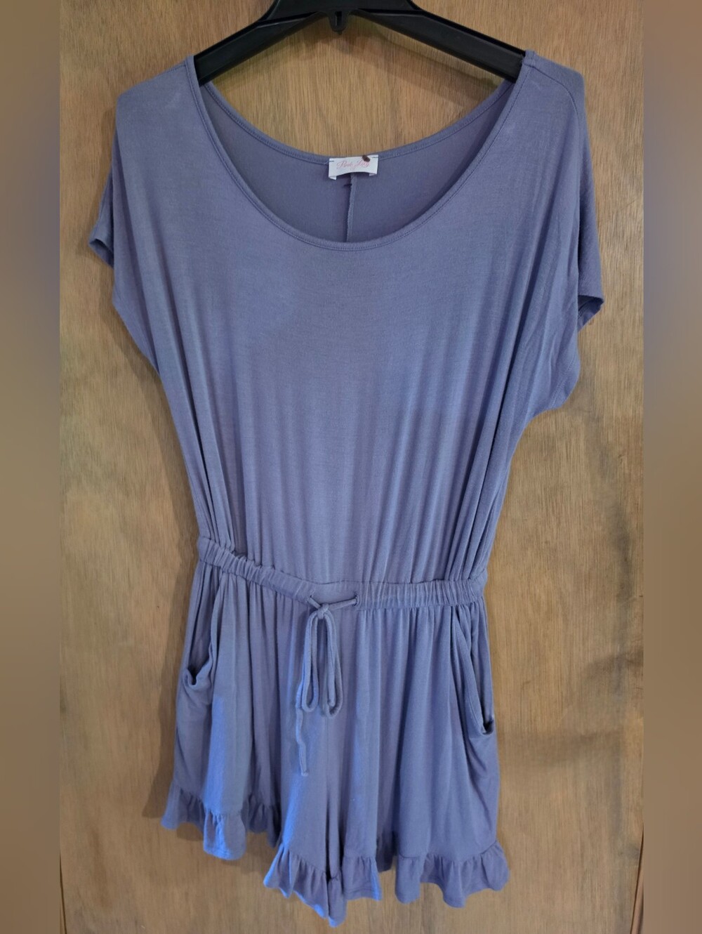 Pink Lily Purple short-sleeve knit romper Purple Small